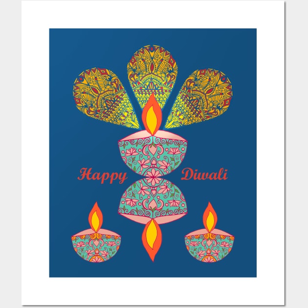 Diwali Lamps Wall Art by MitaDreamDesign